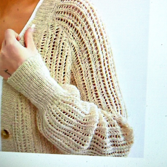 Blu Pepper Open Stitch Cardigan Sweater - Picture 4 of 5